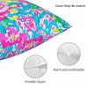 Floral Hot Pink Yellow Green Square Pillowcase Polyester Linen Velvet Printed Zip Decorative Bed Cushion Cover