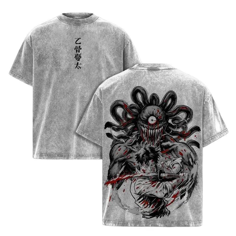 Jujutsu Kaisen Okkotsu Yuta Manga T-shirt Men Women Clothing Vintage Washed Oversized T Shirt Summer Short Sleeve Cotton Tees