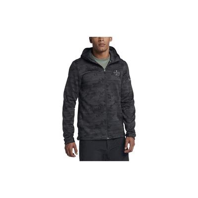 Μπουφάν με Κουκούλα και Φερμουάρ με Λογότυπο με Μοτίβο Παραλλαγής Ανδρικά μπουφάν Μαύρο 890573-060