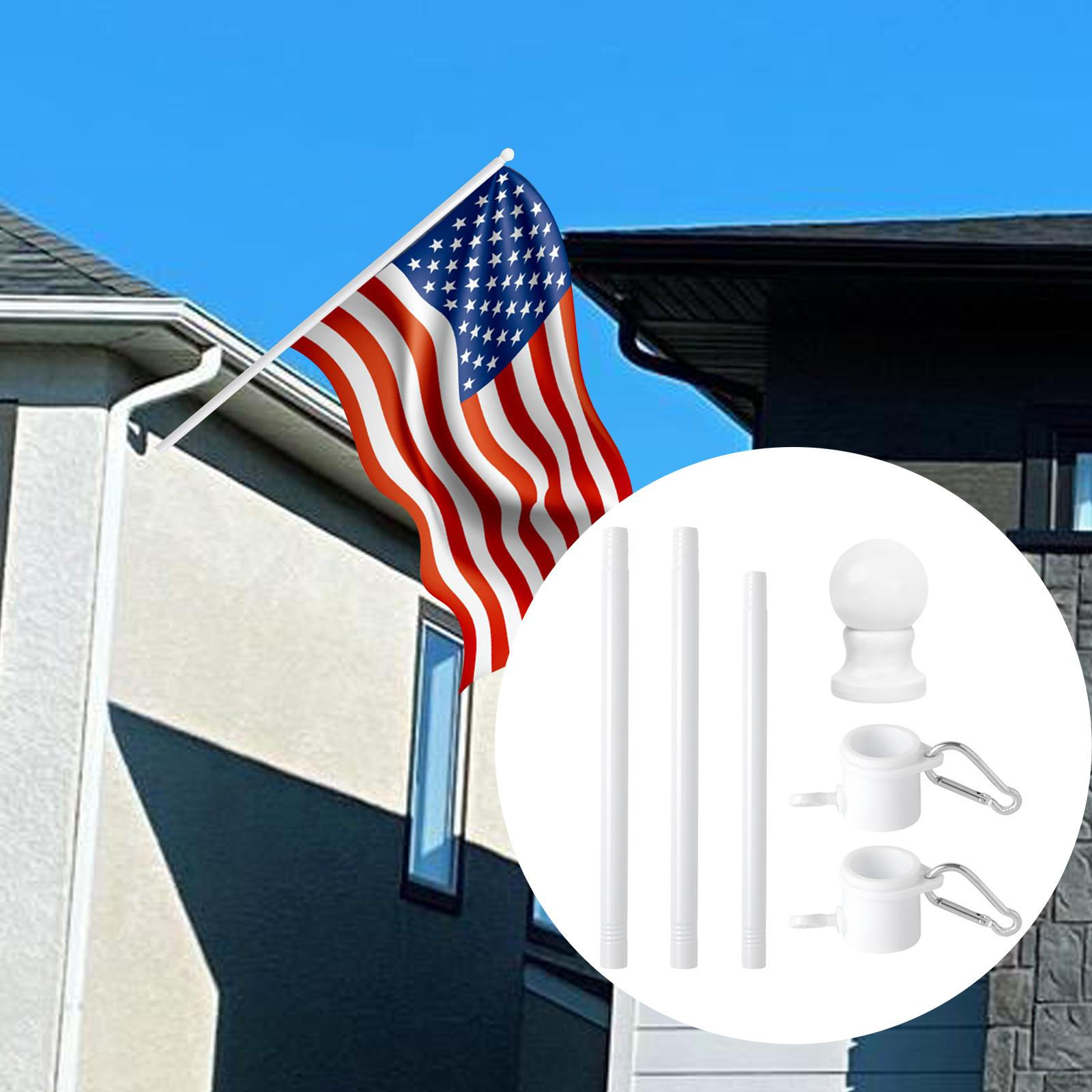 

House Flag Pole Kit Portable Simple Flagpole for Store Commercial Garden чёрный