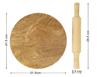 Trifri Hacedor de Roti Redondo de Madera Hecho a Mano Chakla Belan de Madera Tabla de Rodillo de Madera 21,5 cm Con Rodillo de Madera y Tabla 29,5 x 2,5