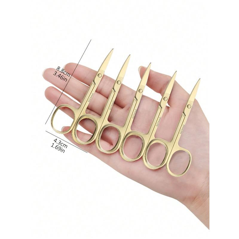 1pc Stainless Steel Eyebrow Trimming Scissors For Fake Eyelashes Trimming, Nose Hair, Beard, Facial Hair Removal Tool
