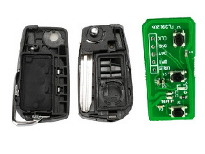 Fits FT Taiwan Highlander/Wish/Corolla 3-Button 433MHz Folding Remote Key