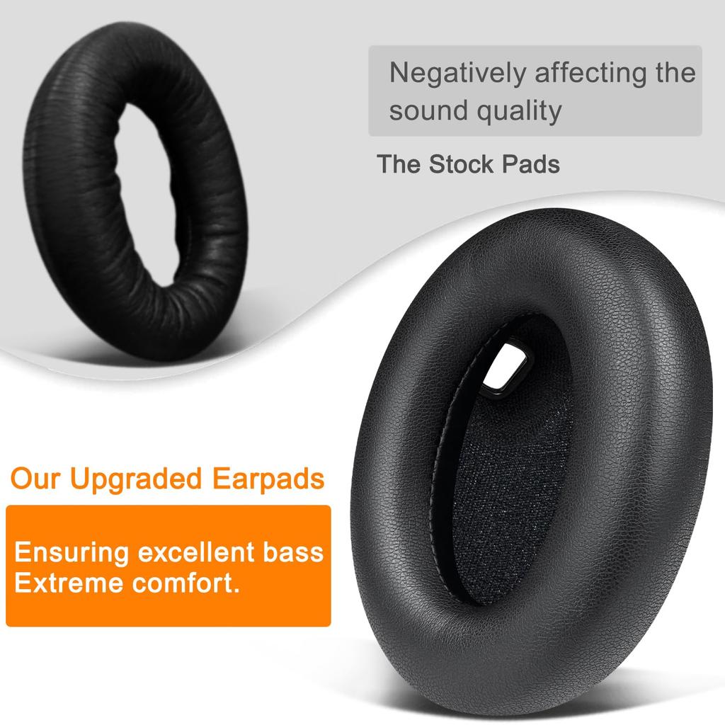 SOULWIT Replacement Ear Pads for Sony WH-1000XM4 (WH1000XM4) Headset - Headphone Pads Compatible, Soft Leather, High-Density Foam, Adds Thickness to E