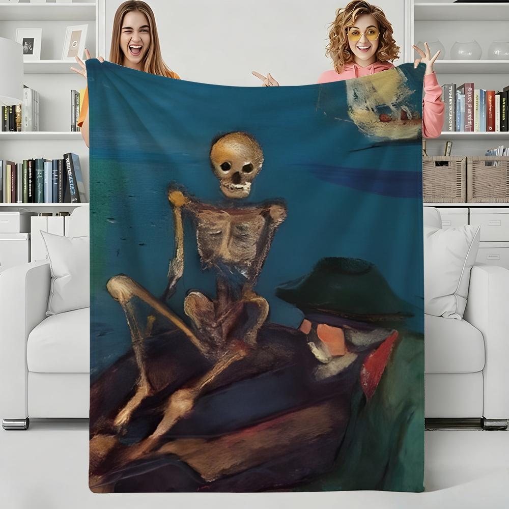 Artist E-Edvard Munch Throw Flannel Blanket Perfect for Sofa Office Bed Travel Sleep Read Relax Camping four season use