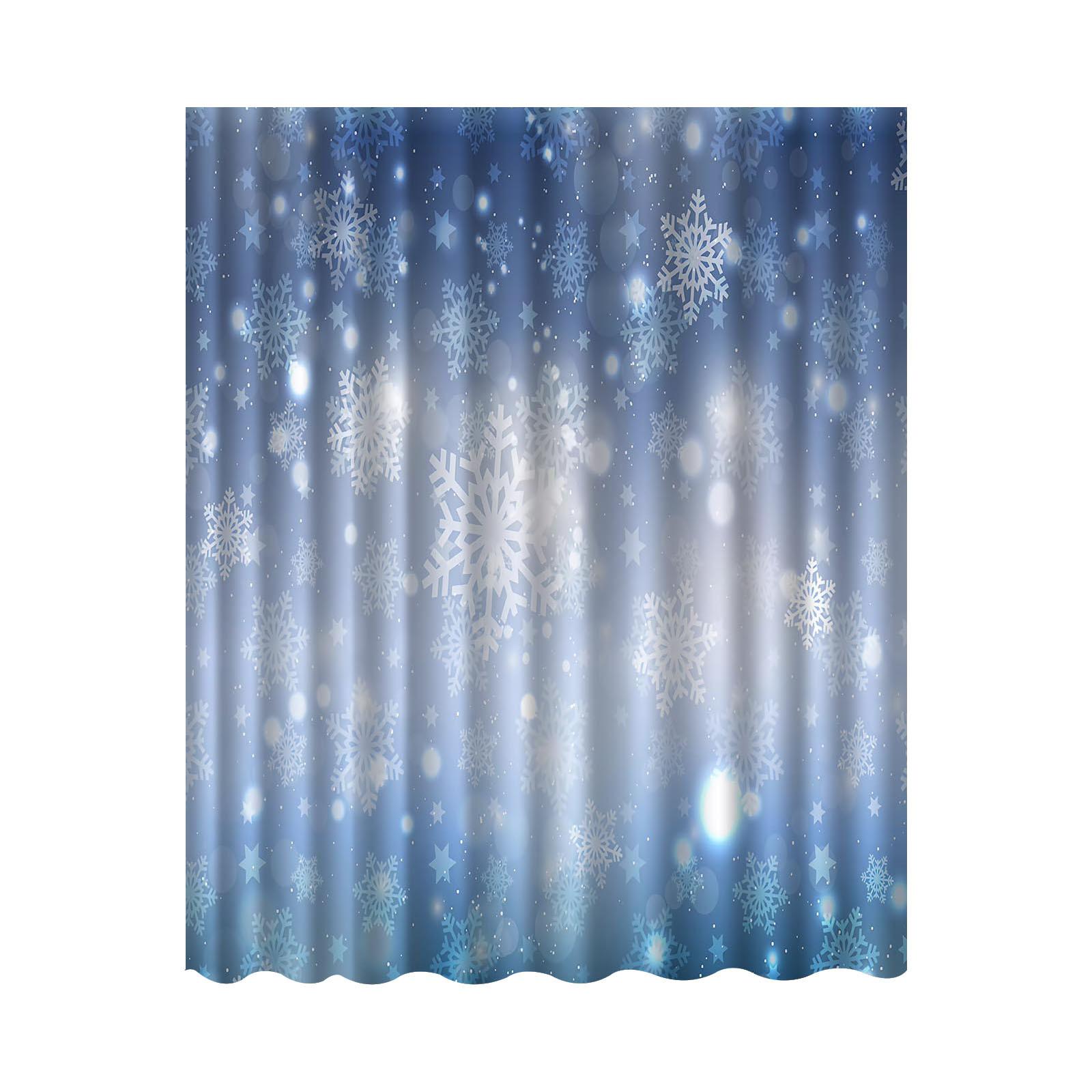 

Зимняя снежинка занавеска для душа рождественский лед праздничный дом ванны занавеска для ванной комнаты комплект украшений 12 крючков моющаяся полиэстеровая ткань One Size