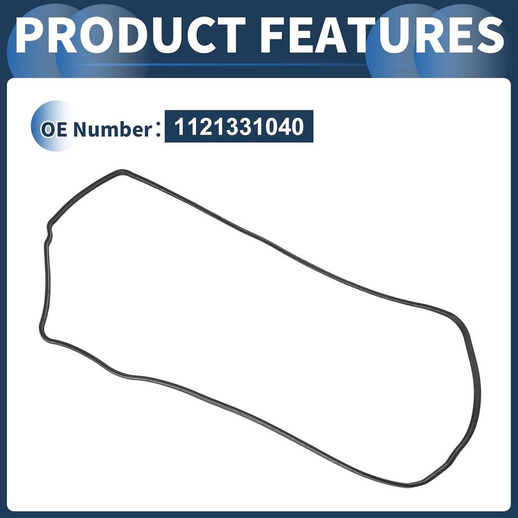 Valve Cover Gasket, Cylinder Head Valve Seal Gasket No.1121331040 for Lexus Gs 300 2005-2011 Black, Rocker Cover Gasket 1 Pc