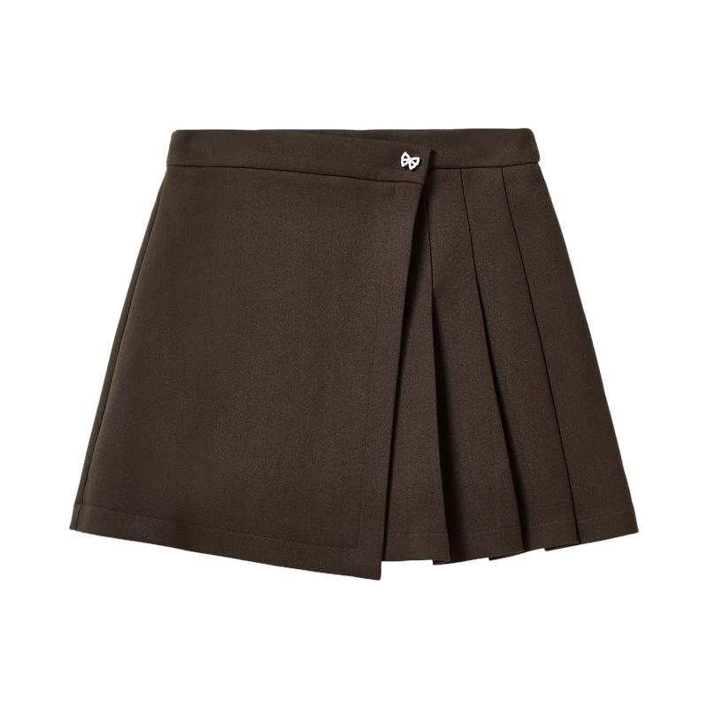 Women s High-Waist Asymmetrical Pleated A-Line Skirt S