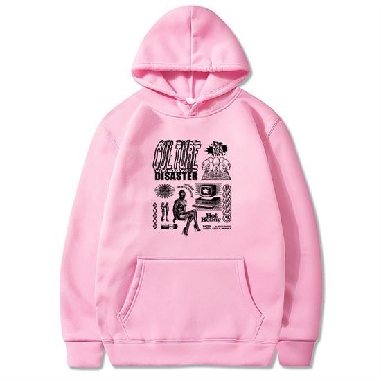 

ZSIIBO Harajuku Ulzzang Graffiti Print Пуловер Толстовка з капюшоном HipHop Casual Vintage chic Loose INS зимовий теплий жіночий вуличний топ XXL рожевий