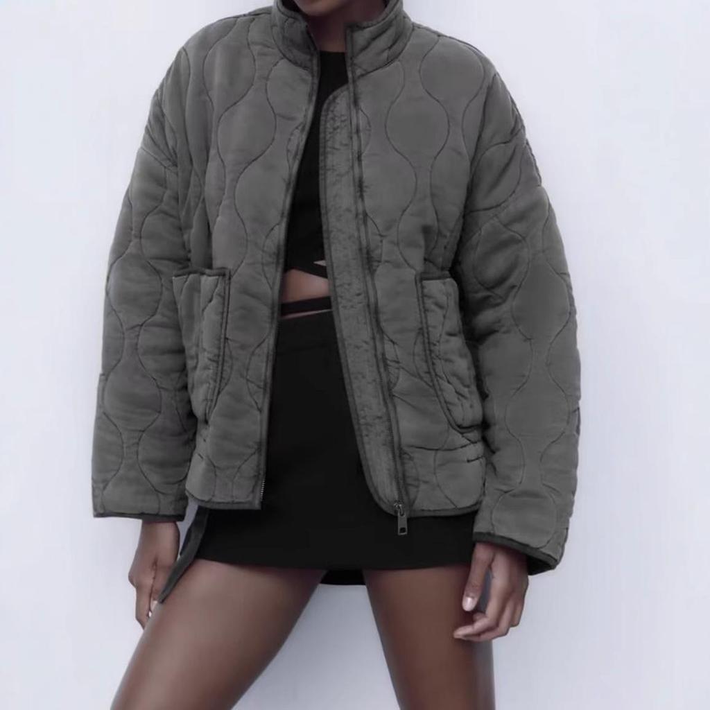 2025 Women's Urban Casual Washed Cotton Loose Stand Collar Jacket - Autumn/Winter Collection