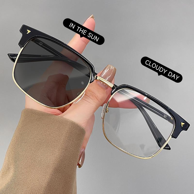 Mens Womens Oversized Square Photochromic Sunglasses Durable Frame For Outdoor Activities