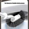360 Degree Toilet Cleaning Brush Set with Antimildew Storage Stand Curved Design Detachable Handle Bathroom Scrubber