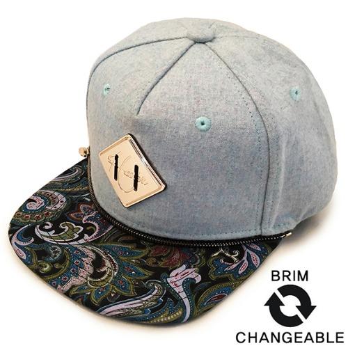 Heiteo Brim Changeable Snapback Flannel Paisley Teal