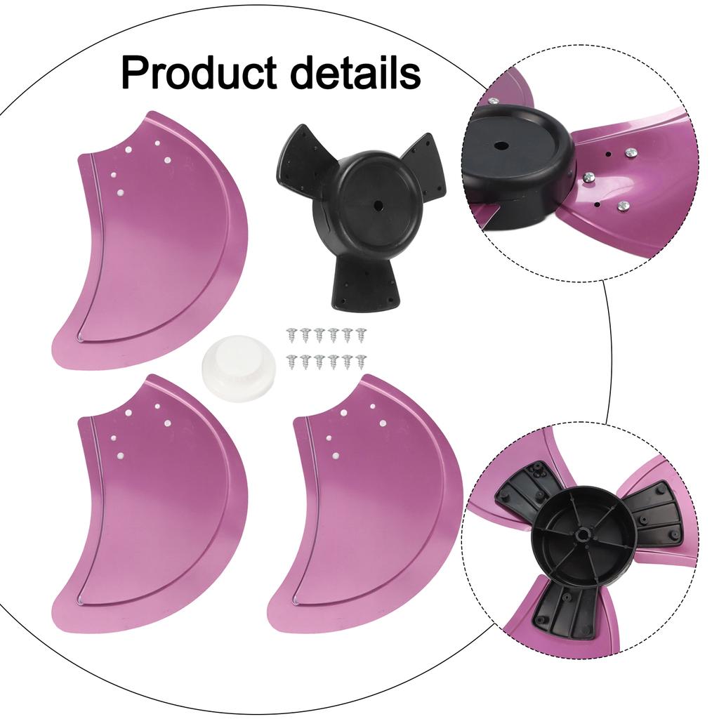 Home Use 16 Inch 36cm Aluminum Fan Blades Lightweight Aluminum Low Noise Nut Cover Included High Temperature Resistance