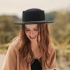 New autumn and winter women's felt hat British elegant hat big brim casual wool top hat