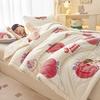 Winter Thick Three-Layer Quilted Blanket Milk Flannel Multifunctional Warm Blankets for Home Cartoon Printed Single Sofa Cover