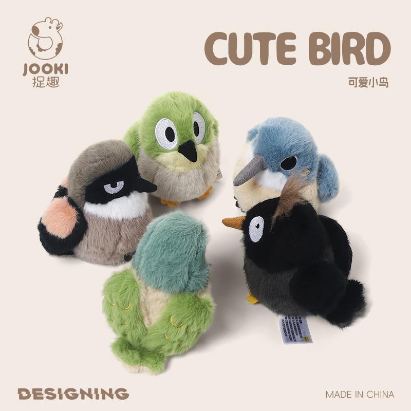 Mini Lifelike Stuffed Plush Toys Fluffy Bird Soft Dolls Kingfisher Sparrow Fork-Tailed Sunbird Myna - Kids Birthday Xmas Gifts