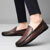 Fashion New Men Dress Shoes All-match Loafers Men's Genuine Leather Slip-on Walking Shoes Soft Sole Male Flats Moccasin Casual Shoes