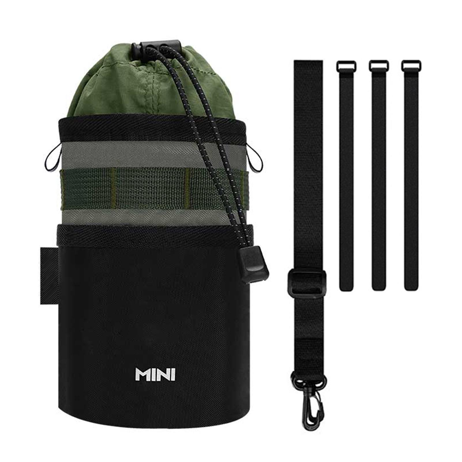Water Bottle Sling Bag Bike Water Bottle Carrier Bag Cute Design Rainproof For Road Mountain Folding Bike With Hacker Green Light