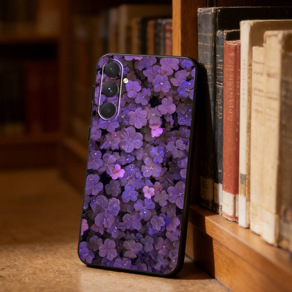 Flowers art Phone Case For Samsung S26,S25,S24,S23,S22,S21,Ultra,Plus,FE Black Soft Cover