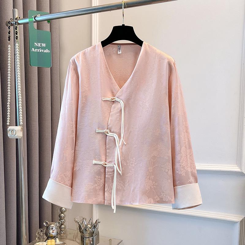 Jachetă Hanfu cu mâneci lungi și nasturi în stil chinezesc pentru femei Yangshifengzhuo - Toamnă/Iarnă 2023