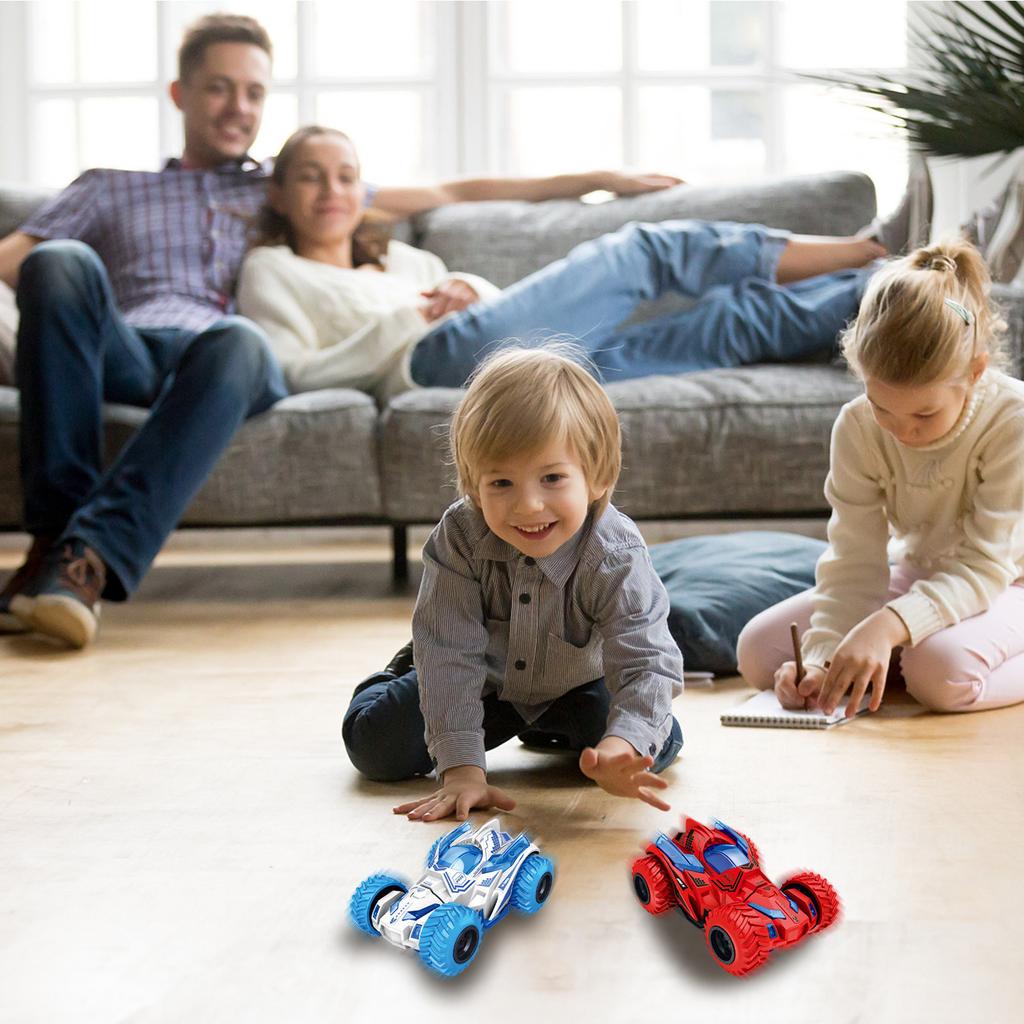 Cool Rotating Head Inertial Roll Stunt Car Double-Sided Dump Truck Off-Road Toy