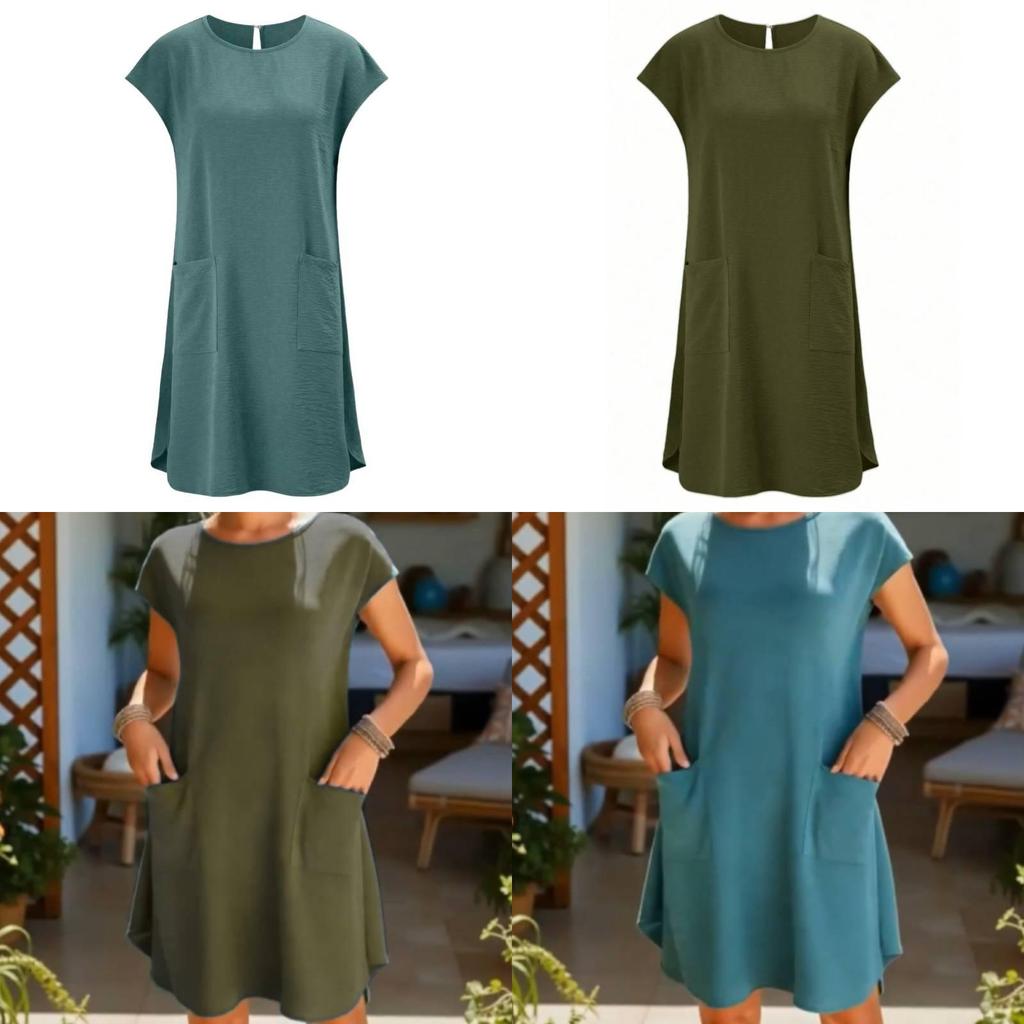 Summer Casual Dress With Ice Silk Fabric For Women And Relaxed Fit