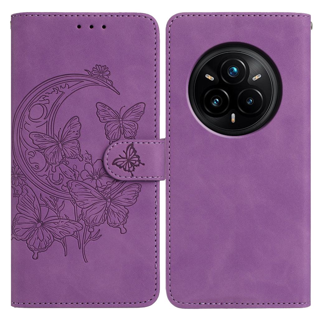 For Realme 14 Pro 5G Case Butterfly Flower Imprinted PU Leather Wallet Stand Phone Cover