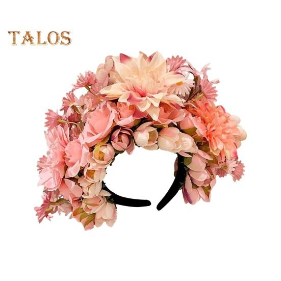 

Искусственная цветочная повязка на голову, противоскользящая, легкая, в китайском стиле, искусственная шелковая повязка на голову с цветком, женская, для девочек, аксессуары для волос, головной убор, реквизит для фотосъемки розовый