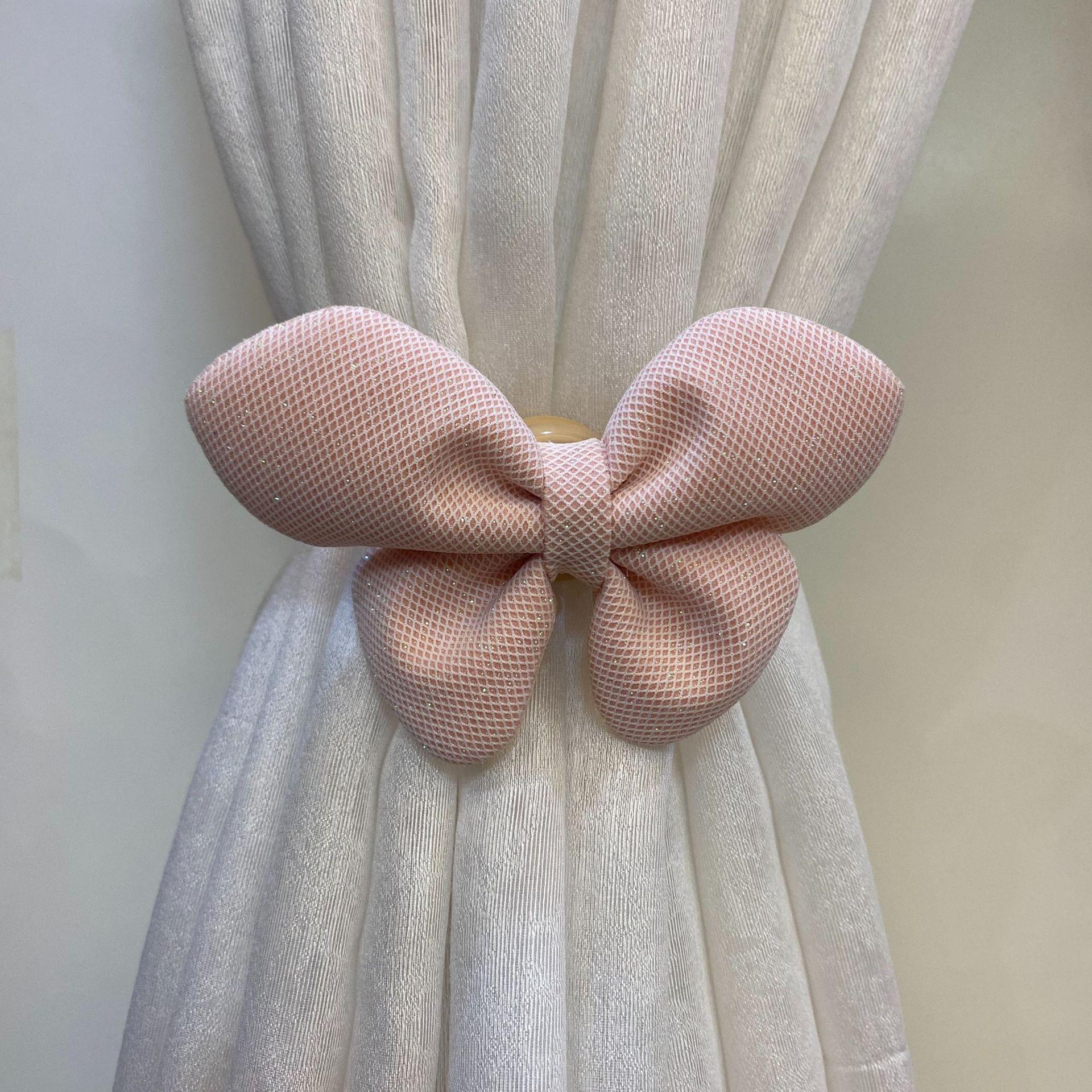 

Bow Curtain Buckle Magnet Buckle Curtain Strap Decorative Curtain Buckle Simple Strap Cute Bedroom Strap 10.5*7.5*32 персиковый