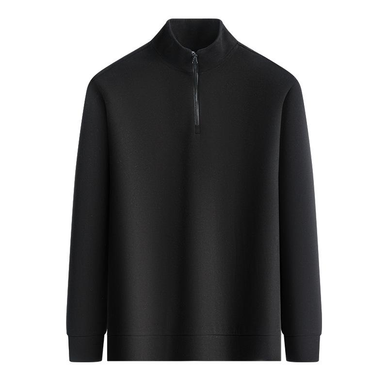 Men's Half Zip Mock Neck Sweatshirt Light Gray Long Sleeve Pullover