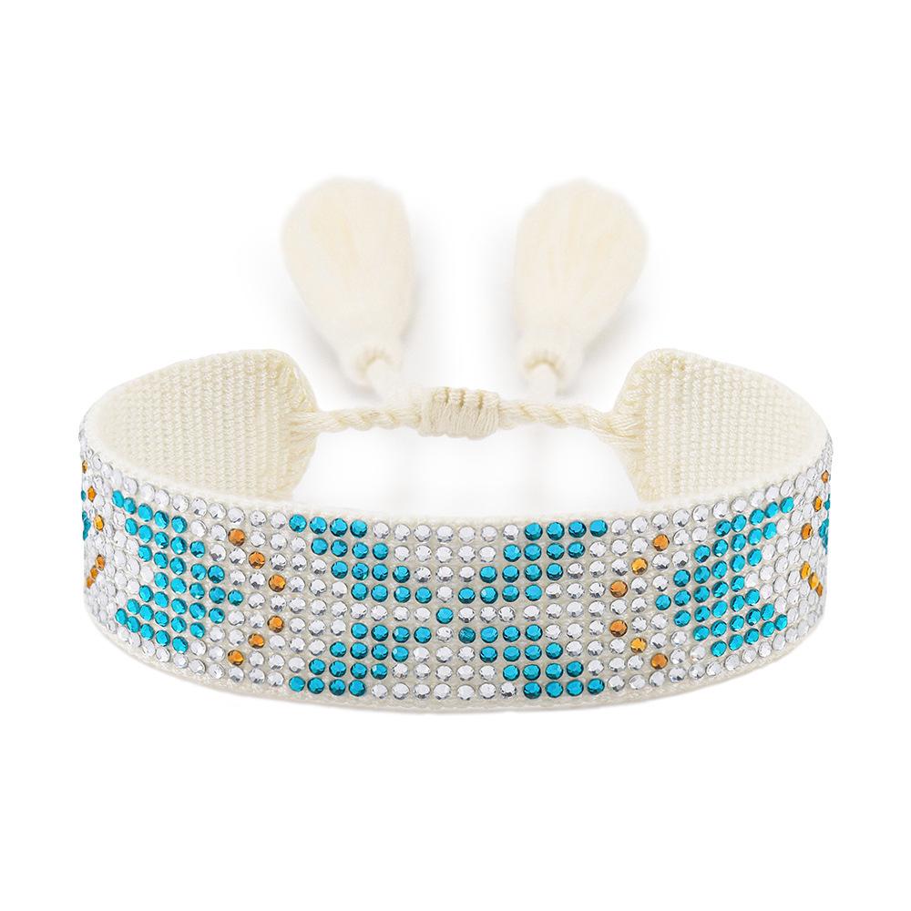 Цветной браслет дружбы с кисточкой из страз - Регулируемый в богемном стиле для женщин