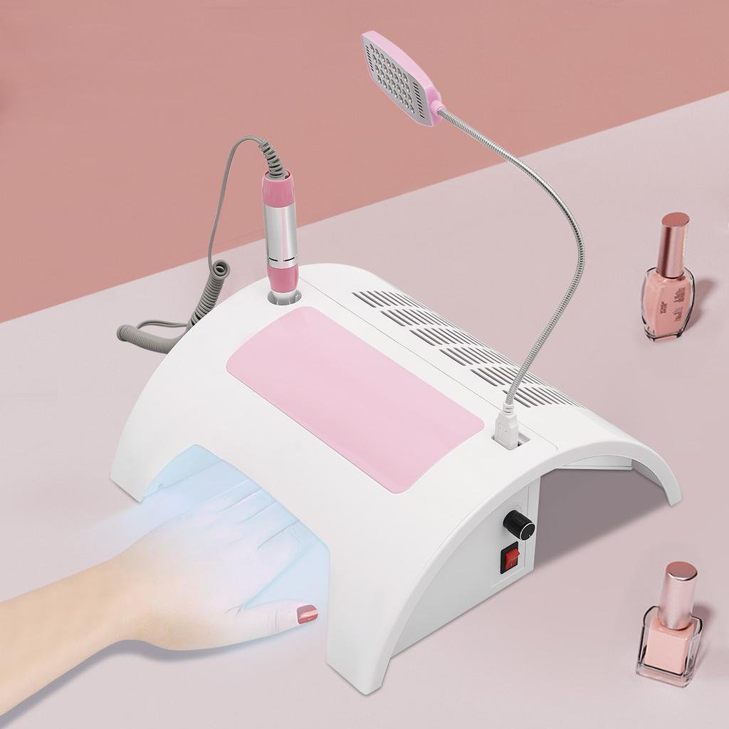 5 in 1 Nail Lamp, Nail Dust Collector with Nail Drill Hand Rest and LED Desk Lamp, LED Nail Lamp for Gel Polish for Nail Salon