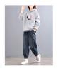 Frühling/Herbst 2025 Damen Plus Size Elastischer Bund Denim Laternen Haremshose