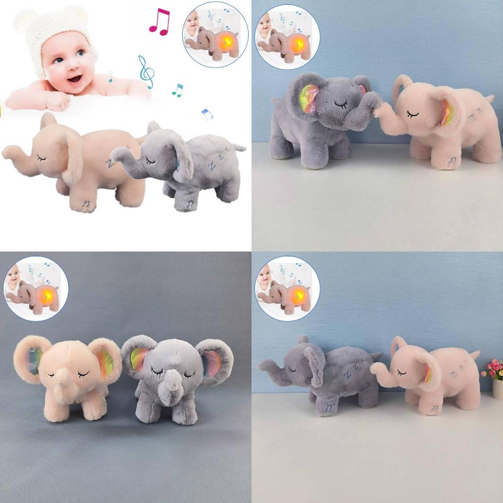 Weiches und kuscheliges atmendes Elefanten-Plüschtier für Babys Perfekter Schlafbegleiter Geschenk