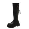 Black but knee boots women's 2025 new autumn thick-soled heightened two wear versatile tall stacked knight boots