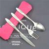 3pcs Set Dinnerware Portable Printed Stainless Steel Spoon Fork Steak Knife Set Travel Cutlery Tableware with Bag