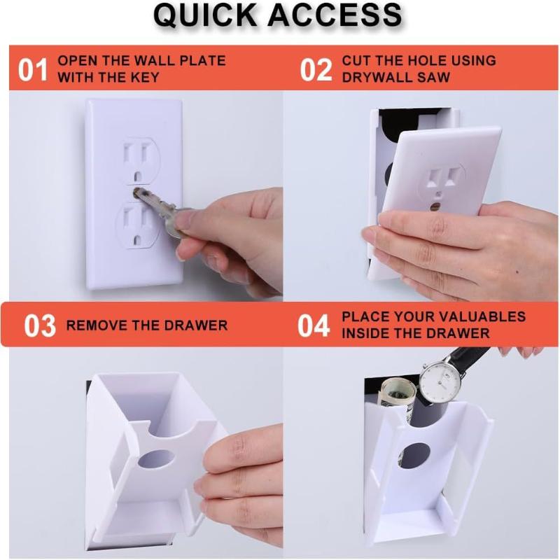 Creative Hidden Wall Socket Storage Box Sight Secret Hide Pills Jewellery Security Container Stash For Coin Cash And Small Items