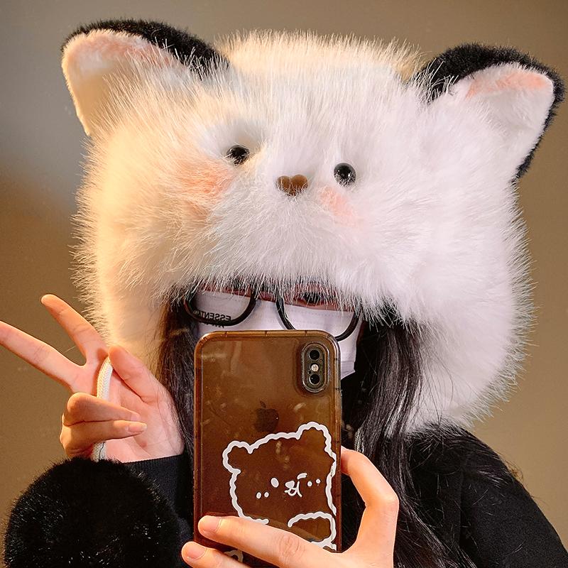 Autumn and Winter Thickened Velvet To Keep Warm and Cold Proof Ear Protecting Lei Feng Hat To Make Your Face Smaller