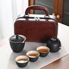 Business Gifts Travel Tea Set Kuaike Cup One Pot Three Cups Portable Cover Bowl Small Set Outdoor Kung Fu Tea Set