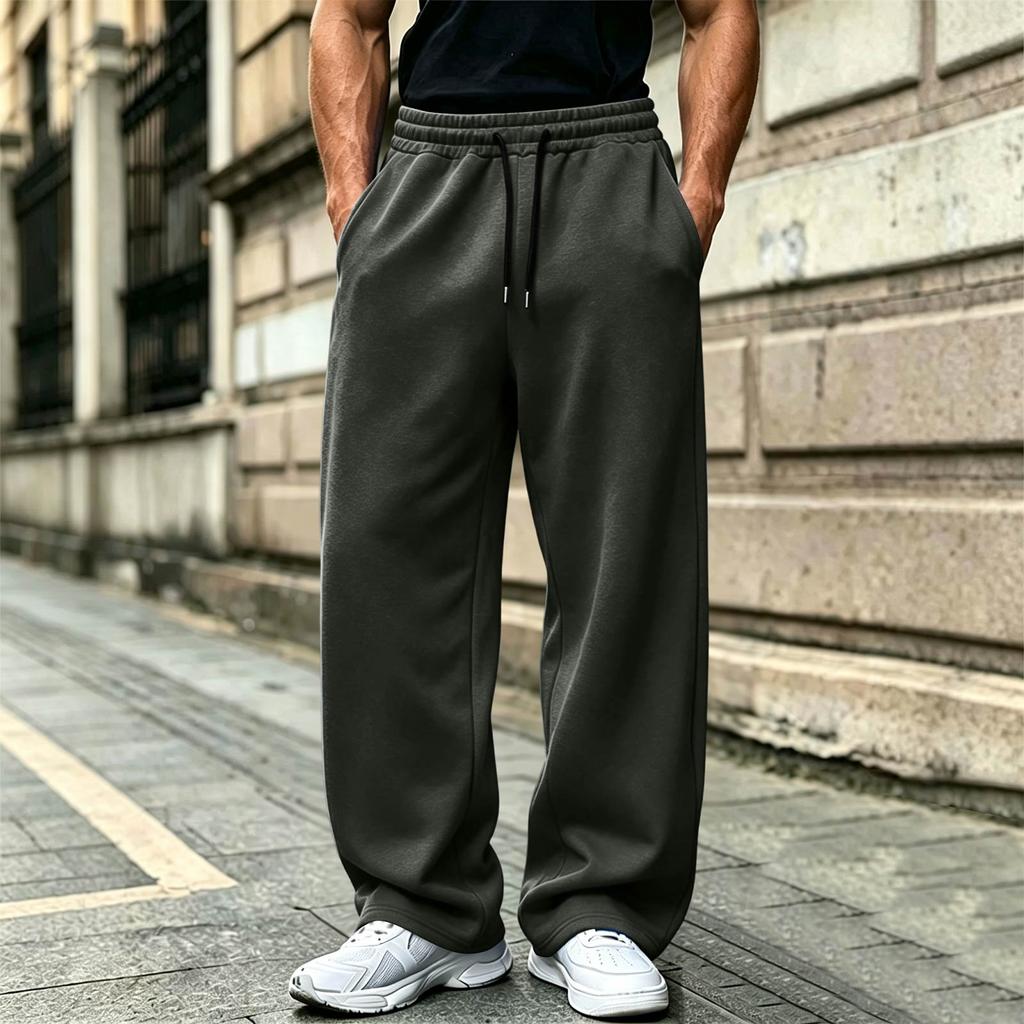 Gefütterte Herren-Sweatpants mit entspannter Passform und geradem Bein für Freizeit und Sport