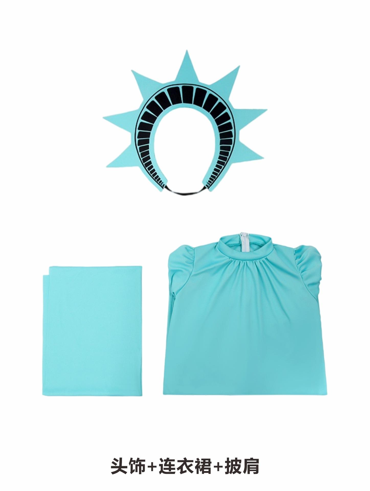 Statue of Liberty Independence Day Costume, Children s Performance Costume Set, Cosplay Costume, Dress, Performance Costume S