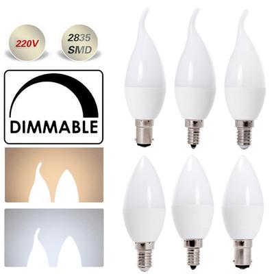 Regulable AC 220V 240V 5W LED lámpara de araña forma de llama bombilla E14 E12 B15 blanco cálido y frío reemplazar lámpara halógena de decoración