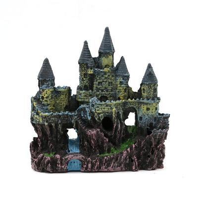 Cartoon Resin Castle Aquariums Castle Decoration Aquarium Fish Tank Tower 