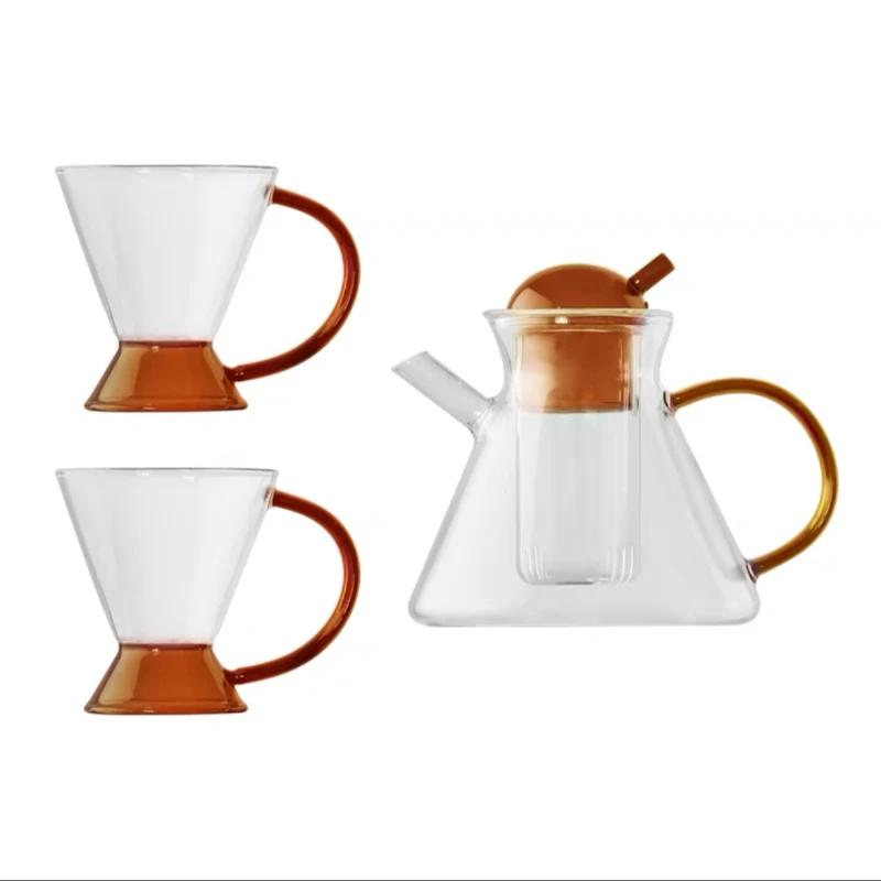 Creative Glass Teapot Tea Cup High Borosilicate Glass High Temperature Glass Tea Set Tea Water Separation Kettle