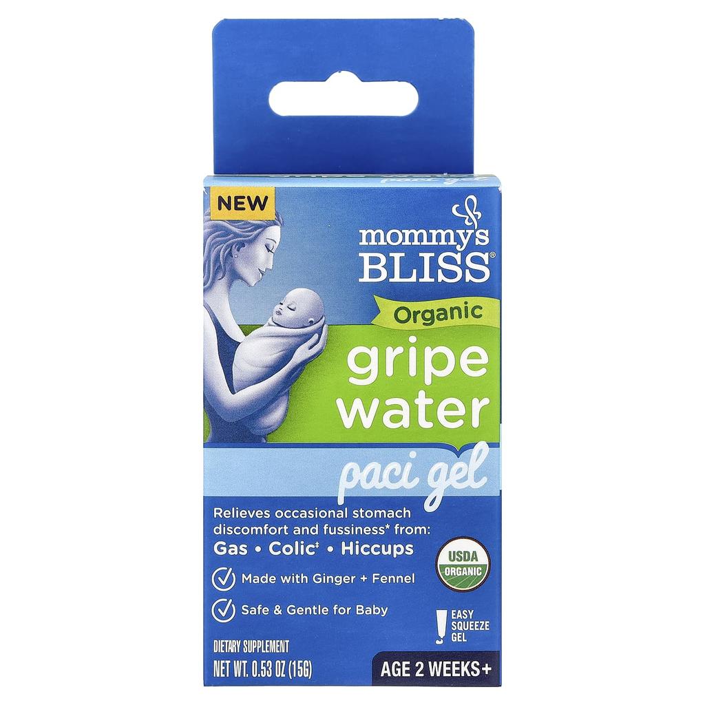 Mommy's Bliss Organic Gripe Water, Paci Gel, 2 Weeks Older, 15g (0.53oz)