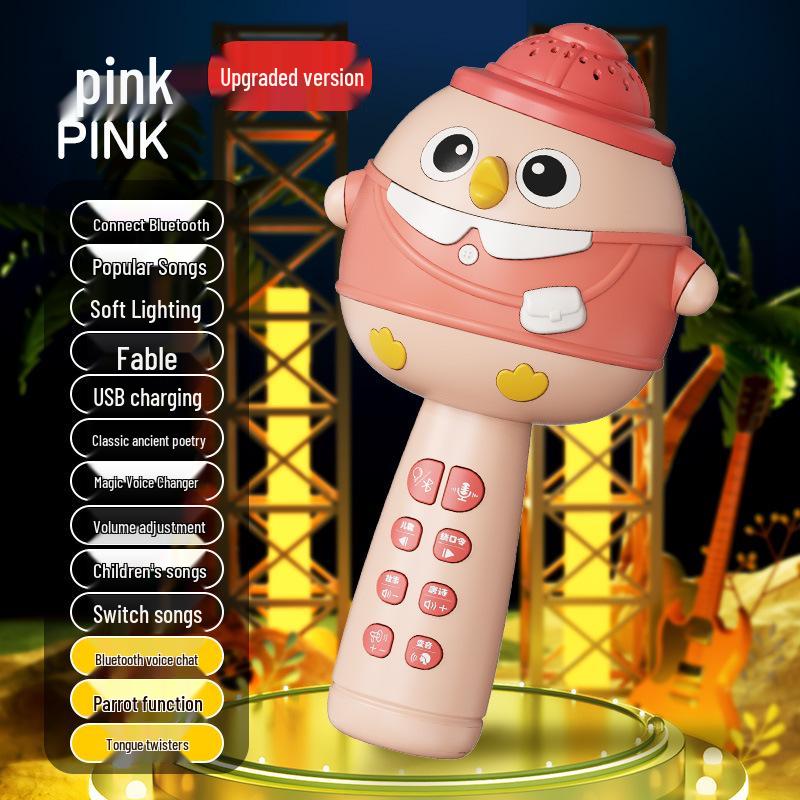 Bluetooth-Karaoke-Mikrofon und -Lautsprecher: Früherziehungsspielzeug für Kinder