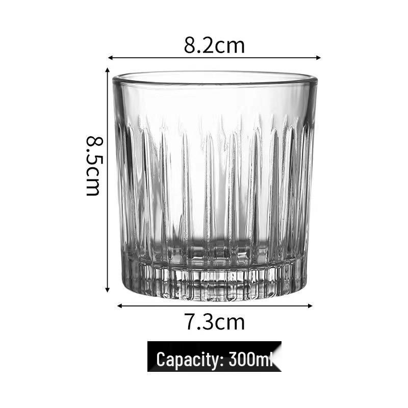 Creative Whiskey and Cocktail Glass with Vertical Stripes