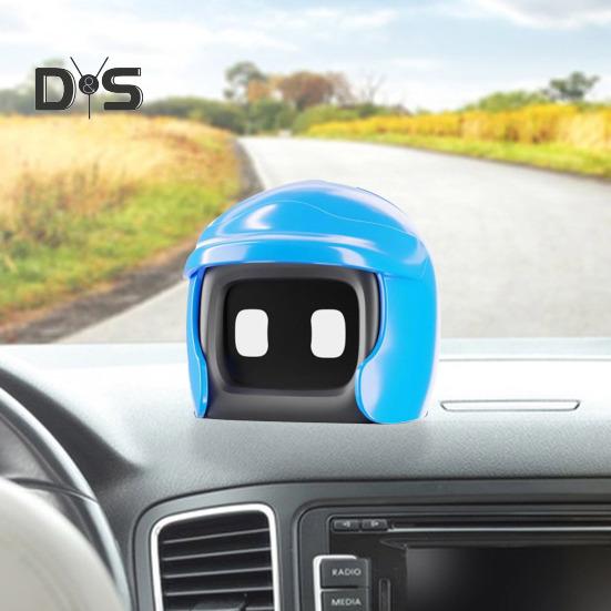 Helm-Auto-Roboter, süßer Fahrkumpel, Roboterfigur, Spielzeugauto, Armaturenbrett, Mini-Ornament, Geschenk für Roboterliebhaber