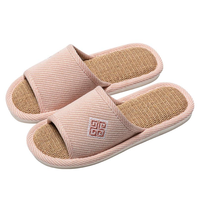 Linu čības sieviešu pārim vasaras iekštelpu mājas birojam četru sezonu kokvilnas lina koka grīdai pavasara un rudens čības vīriešu